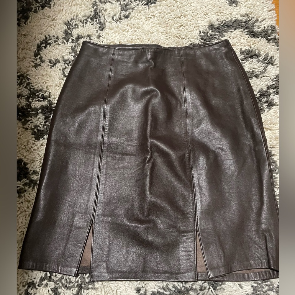Vintage Firenze Santa Barbara genuine leather skirt